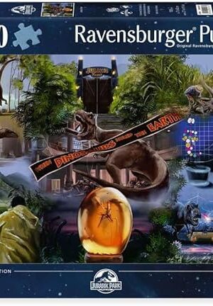 The Ravensburger Jurassic Park Movie Poster 1000 Piece Jigsaw Puzzle - 12000187 - Handcrafted Tooling, Made in Germany, Every Piece Fits Together Perfectly