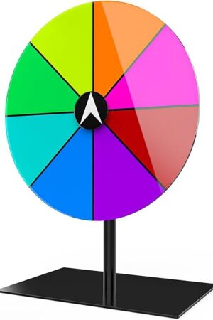 The Prize Wheel 8-Inch Dry Erase Spinning Wheel – All-Metal Tabletop Roulette Wheel for Party, Birthday, Wedding, Christmas, New Year, Graduation, and Carnival Games