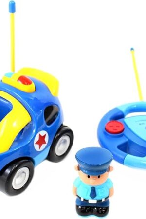 The PowerTRC Cartoon Remote Control Cars and Planes Radio Remote Control with Music and Sound | Red, Blue and Yellow Toy for Baby Kids Removable Driver Pilot