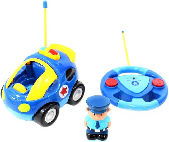 The PowerTRC Cartoon Remote Control Cars and Planes Radio Remote Control with Music and Sound | Red, Blue and Yellow Toy for Baby Kids Removable Driver Pilot