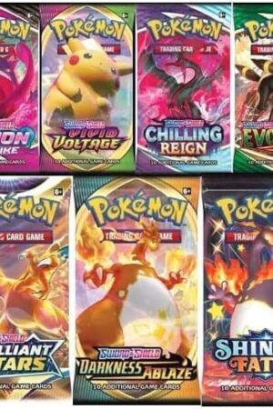 The Pokemon TCG: Authentic Factory Sealed Booster Pack (Includes Mystery Card Bundle - V/VMAX 1 in 3 - Bonus Free Protective Card Holder!)