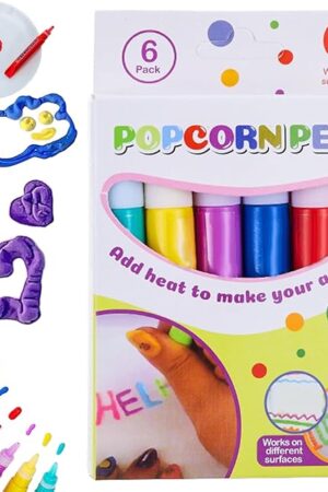 The Priormer Magic Puffy Pens,Puffy Magic Markers,DIY Bubble Popcorn Drawing Pens,3D Foam Texture Markers Color Paint Pen for Kids Christmas Arts & Crafts Supplies (1Set)