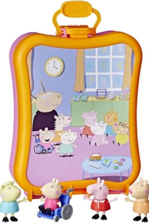 The Peppa Pig Peppa's Club Friends Carrying Case Playset, Includes 4 Figures, Preschool Toys, Kids Toys for 3 Year Old Girls and Boys and Up