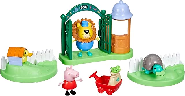 The Peppa Pig Toys Peppa's Day at The Zoo Playset, 2 Figures and 6 Themed Accessories, 3-Inch Scale Preschool Toy for Kids Ages 3 and Up