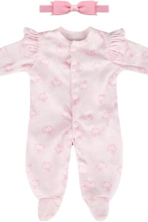 The Realistic Reborn Baby Doll Clothes 16-18 inch 2pcs Pink Outfits Clothing Set Accessories Suitable for Reborn Babies and Newborns