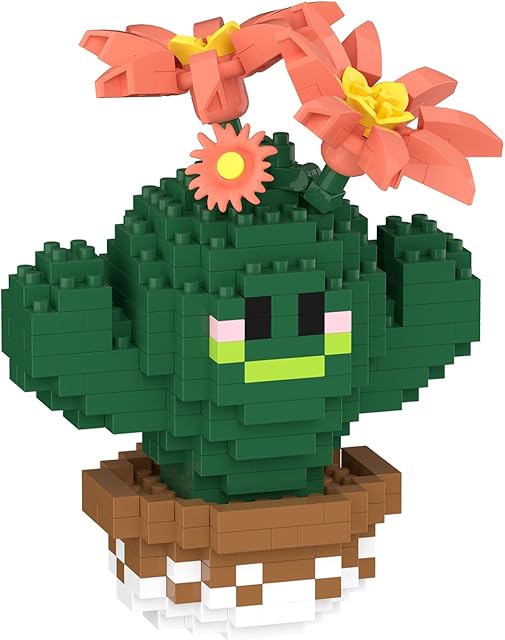 The Desert Mini Cute Cactus Succulent Plants Bonsai Building Toy Potted Plant Blocks Particle Flower Botanical