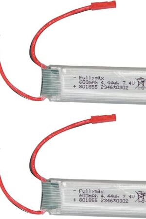 The RC Airplane Lithium Battery,2PCS RC Airplane Lithium Battery 7.4v 600mah RC Airplane Replacement Batteries for WLtoys XK RC Aircraft