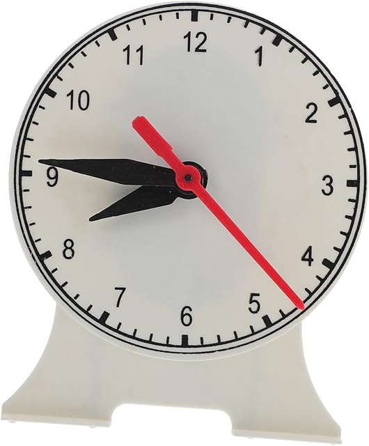 The VANZACK Teaching Clock Model for Boys and Girls 12cm Interactive Analog Clock for Classroom Learning Educational Tool for Time Telling and Math Manipulation