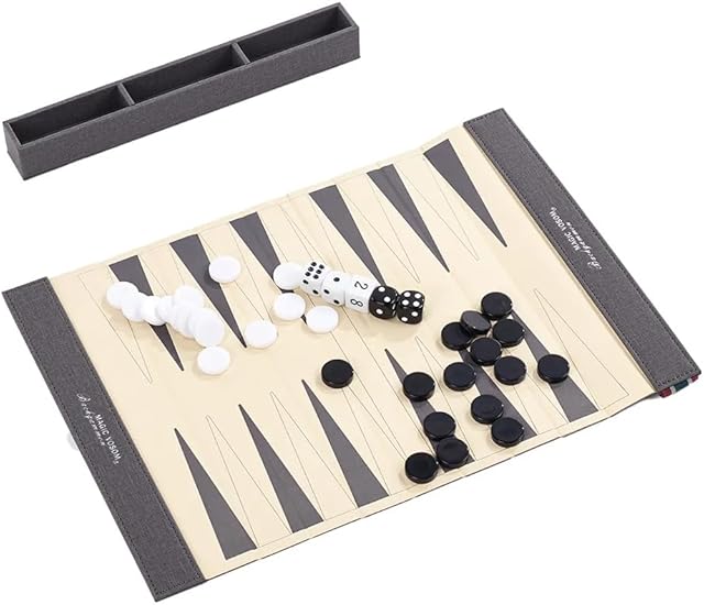 The Backgammon Set for Adults, Backgammon Travel Set, Wrinkle-Resistant Foldable Chess and Checkers, Fun Outdoor Games for Family and Friends, Ideal Travel Game Set