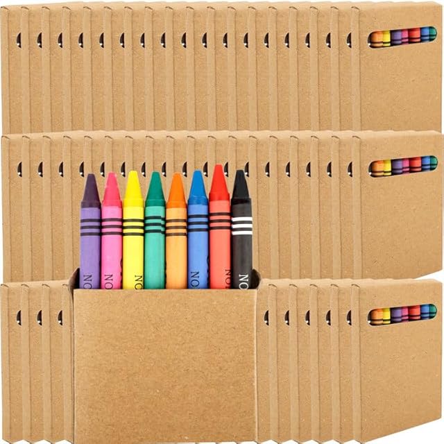 The 54 Pack Color Crayons Bulk Mini Crayon Boxes Wrapped Wax Crayons Pack Kids Classroom Art Craft School Student Teacher Party Supplies Birthdays Gifts