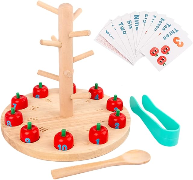 The Toyvian 1set Tree Digital Educational Toy for Boy Girl Wooden Early Learning Plaything for Boys Girls Fun Interactive Teaching Tool for Cognitive Development and Parent-boy Girl Bonding
