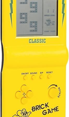 The Retro Handheld Game Console,Brick Game Console,3.5-inch Large Screen Yellow Tank/Racing/Building Block Game,Built-in 23 Games