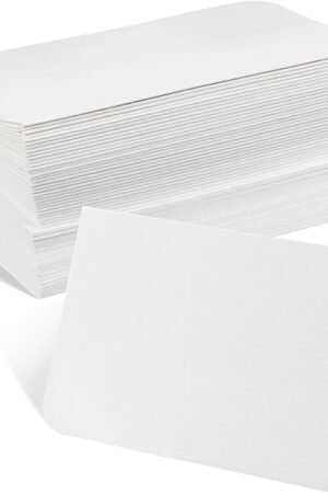 The Sabary 100 Pcs Blank Watercolor Cards with Envelopes Set 140lb/300 Gsm Cotton Heavyweight Greeting Paper Postcard for Christmas Painting Invitations Note Birthday Wedding(White,5 x 7 Inch)