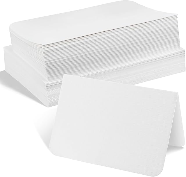 The Sabary 100 Pcs Blank Watercolor Cards with Envelopes Set 140lb/300 Gsm Cotton Heavyweight Greeting Paper Postcard for Christmas Painting Invitations Note Birthday Wedding(White,5 x 7 Inch)