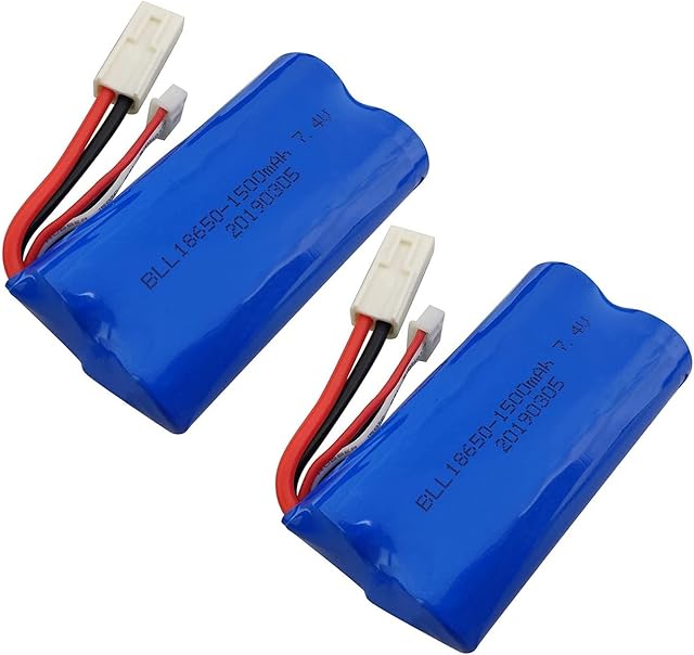 The 2PCS 7.4V 1500mAh Lithium Battery for feilun FT009 Remote Control Boat Spare Parts High Speed Speedboat Battery