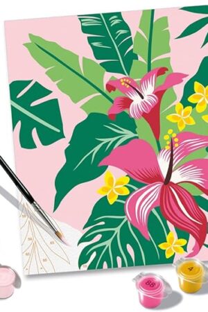 The Ravensburger CreArt Tropical Plants Paint by Numbers Kit for Adults - 23518 - Painting Arts and Crafts for Ages 12 and Up