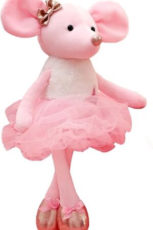 The Plush Mouse Stuffed Animals Toys Ballerina Dolls Ballet Dance Recital Gifts for Girls 15.5 Inches (Pink)