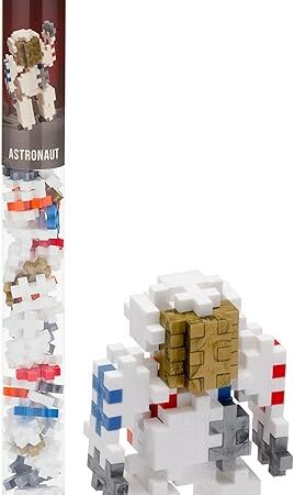 The PLUS PLUS 3D Puzzle Stem Figure Building Block Kit, Science Toy for Kids, 70 Interlocking Pieces - Astronaut Apollo 11 Space Mini Maker Tube