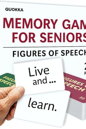 The QUOKKA Elderly Memory Games for Seniors – 202 Cards for Alzheimer's or Dementia Activities – Expression Brain Card Games for Seniors with Dementia – 2 Levels, Visual Clues, Premium Gift Box
