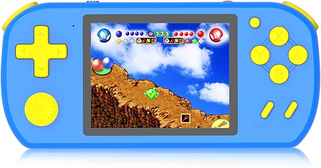 The Great Boy Handheld Games for Kids with 218 Retro Video Game 3.0'' Color Screen Rechargeable Arcade Gaming Player,Birthday Xmas Gift (Blue)
