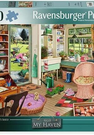 The Ravensburger My Haven No.8: The Garden Shed - 1000 Piece Jigsaw Puzzle for All Ages | Handcrafted in Germany | Perfect Interlocking Fit | A Relaxing Gardening Scene
