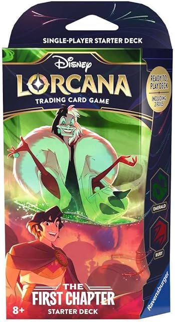 The Ravensburger Disney Lorcana TCG: The First Chapter - Ruby & Emerald Single-Player Starter Deck | Engaging Gameplay | Over 200 Original Disney Artworks | Ideal for Ages 8+