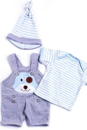 The Reborn Baby Dolls Clothes Boy 22 Inch Outfit 3 Pcs Set for 20-23 inch Reborn Dolls Clothes Clothing Cute Overalls