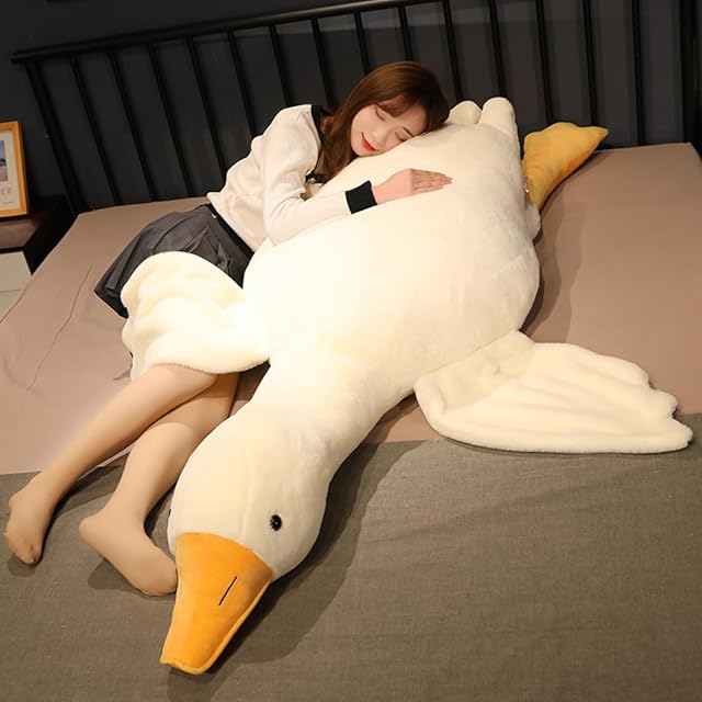 The Giant Goose Stuffed Animal, 19.6 Inch Soft White Goose Plush Pillow, Cute Duck Plush Toy Swan Plushie Doll Sleeping Hugging Pillows Gift for Girls Boys