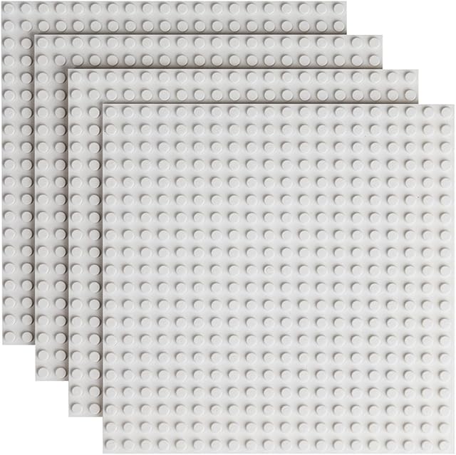 The Classic Baseplate - Building Kit for Toddlers & Kids - 20 x 20 Studs - 6.3 x 6.3 inches - Pack of 4 Baseplates - Compatible with Major Brands