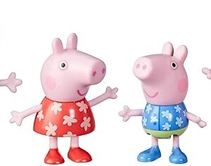 The Peppa Pig Toys Peppa's Family Holiday, 4 Family Figures in Tropical Holiday Outfits, Preschool Toys for 3 Year Old Girls and Boys and Up
