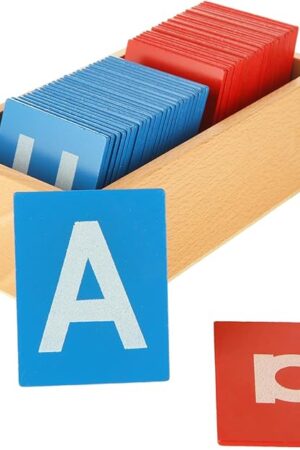 The QTLCOHD Montessori Lower and Capital Case Sandpaper Letters, Tactile Letters for Preschool Learning, Sandpaper Letter Set for Kindergarten & Early Childhood Development