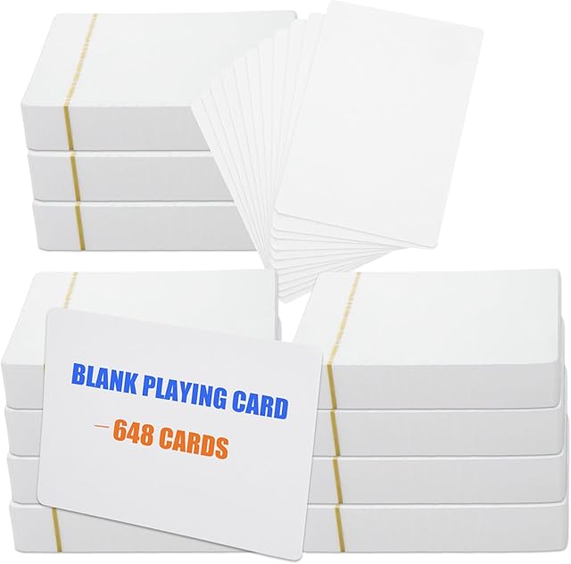 The 648PCS White Blank Playing Card, Blank Playing Cards to Write On, 2.5" x 3.5" Printable Index Flash Card for DIY Vocabulary Study Card, Game, Gift, Message Cards