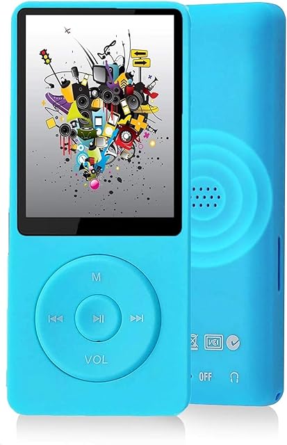 The Mp3 Mp4 Player for Kids, MP3 Player with 1.8in HD Screen, FM Radio, Earphone, Portable HiFi Audio Player with Voice Recorder Video Photo Viewer E Book Games (Blue)