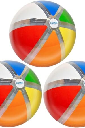 The Rainbow Beach Balls - Small, Large and Jumbo Inflatable Beach Balls - Perfect for Summer, Swim Parties & Water Games