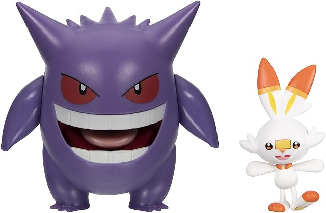 The Pokemon Battle Figure Gengar & Scorbunny Exclusive 3-Inch Mini Figure 2-Pack