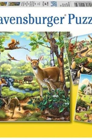 The Ravensburger - Forest, Zoo & Farm Animals - 49 Piece Jigsaw Puzzle 3 Pack Set - Vibrant Colors - Deer, Horses & More - Larger Pieces - Premium Quality - Ideal Gift - Screen-Free Fun - Children Age 5+