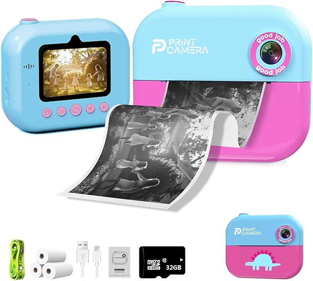 The PIRIE Kids Digital Camera, 14MP 1080p HD with 2.4-Inch LED Display, Dual Lens, 16x Optical Zoom, 1500mAh Battery, ABS Material, Ages 4-12, USB Connectivity (Pink)