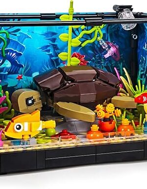 The SEMKY Turtle Building Blocks Set with LED Lights, (753Pieces) Creative Sea Animal Model Gifts for Kid and Adult