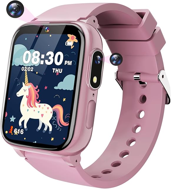 The Kids Smart Watches Girls Toys Age 6-8, HD Touchscreen Dual Cameras Kids Watch for Girl Ages 8-10, Kid Toy with 35 Games MP3 Learn Card for 5 6 7 8 9 Year Old Girl Christmas Birthday Gifts