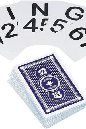 The S&S Worldwide Jumbo Bingo Calling Cards. 5-3/4" High Cards with 1-3/4" High Numbers and Letters can be Read from 50 Feet or More.