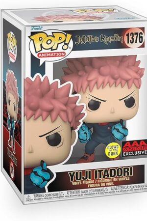 The Pop Anime: Jujutsu Kaisen (JJK) - Yuji Itadori with Divergent Fists Glows in The Dark Exclusive Vinyl Figure Bundled with Box Protector Compatible for Funko