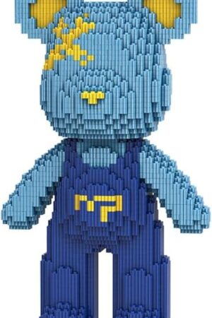 The PIANTION Animal Dark Blue Rompers Bear Micro Building Blocks Set(3000PCS XQ029) 12.6in High Series,Gifts Suitable for Adults