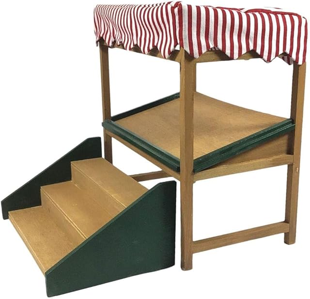 The Dolls House Market Stall Stand Striped Canopy Christmas Street Display DIY Kit