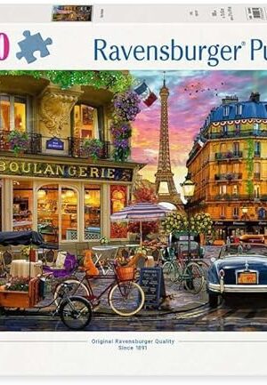 The Ravensburger - Paris at Dawn - 1000 Piece Jigsaw Puzzle - Quaint Imagery of Paris from Yesteryear - Beautiful, Vibrant Colors - Frameable - Premium Quality - Puzzles for Adults