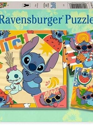 The Ravensburger Disney Stitch Aloha! 3x49 Piece Jigsaw Puzzle Set