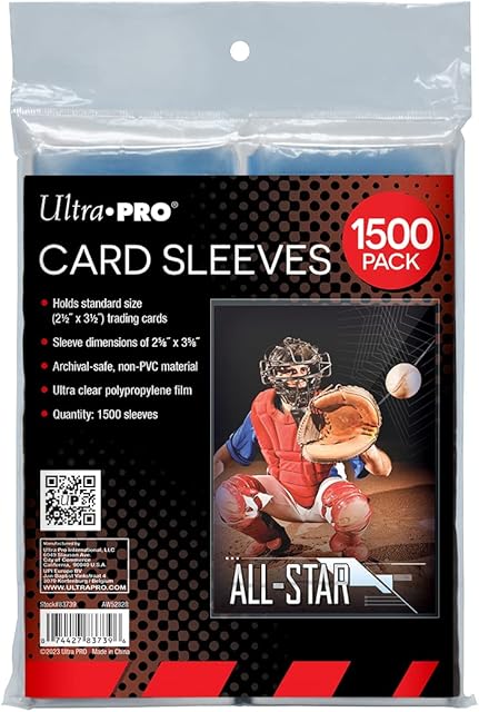 The Ultra PRO - Penny Sleeves® Clear Card Sleeves for Standard Size Trading Cards Measuring 2.5" x 3.5" - Perfect for Pokemon Cards, Trading Cards, Sport Cards, and More - 500 x 3 Pack, 1500 Total