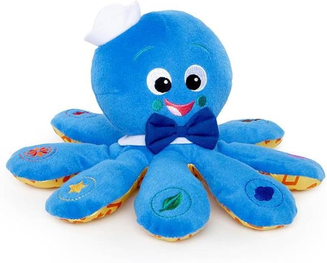 The Baby Einstein Octoplush Musical Huggable Stuffed Animal Plush Toy, Learn Colors in 3 Languages, Blue, 11" Age 3 Month and up,
