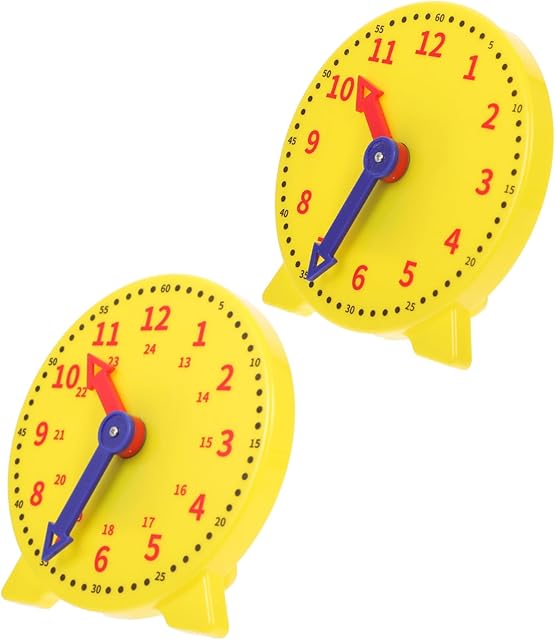 The VICASKY 2pcs Learning Clock Model for Boys and Girls Geared Teaching Tool for Understanding Safe for Preschool and Elementary Education