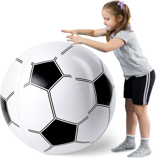 The AMOR PRESENT Soccer Beach Ball, 27inch Inflatable Soccer Ball for Summer Swimming Pool Beach Game Toy