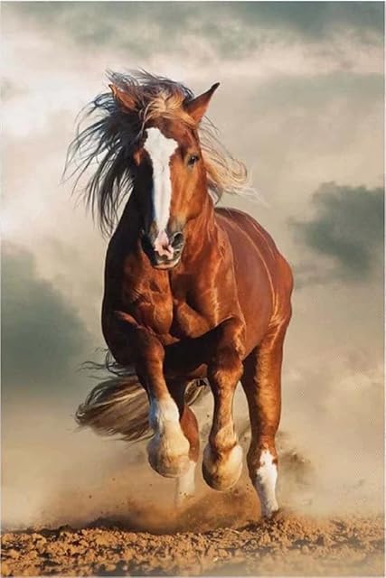 The 300 Pieces Jigsaw Puzzles for Adults Teens Running Wild Horses Galloping Horses Animal Fun Game Props Educational Toys Decompressing Intellectual Puzzles Gift for Easter Hallowen Christmas Birthday
